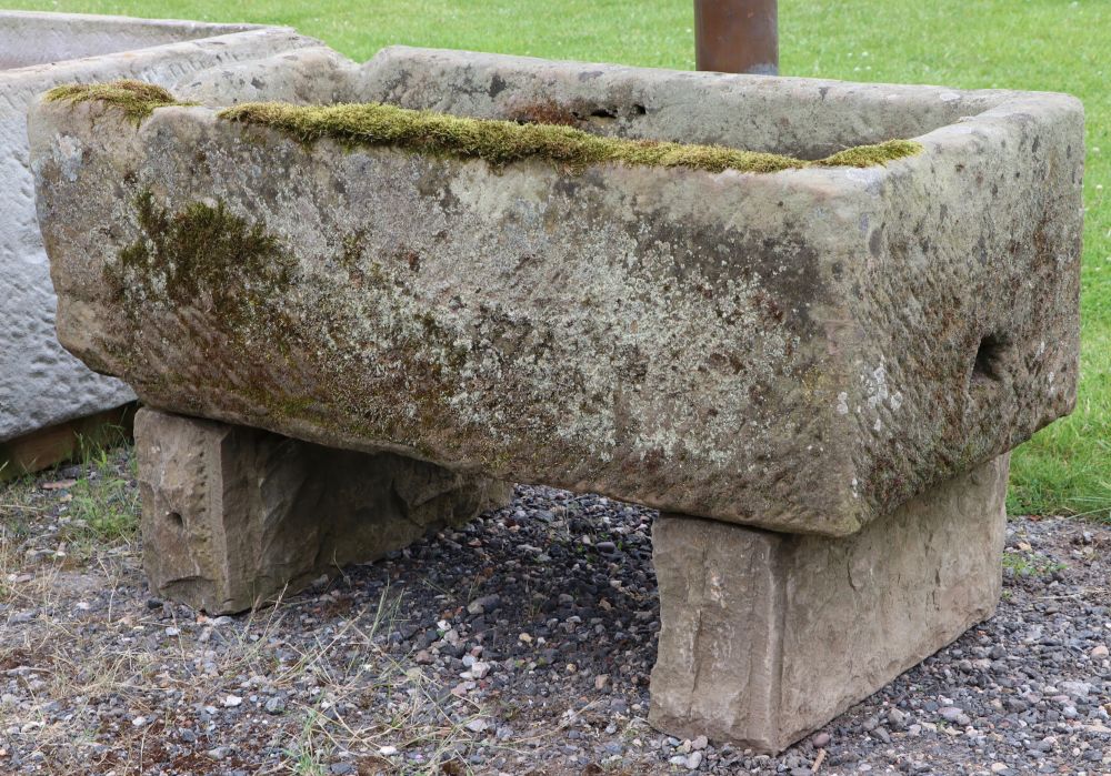 Rectangular Yorkshire Stone Trough on bases (Stk No.3764) SOLD - Js