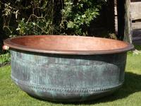 XL Riveted Copper Cheese Vat - beautiful natural colour (Stk No.4169)