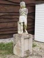 Large Marble Statue of a Boy on a Tall Pedestal (Stk No.4151) - Js ...