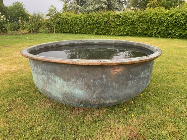 Large Copper Cheese Vat - low and wide (Stk.no 4086)